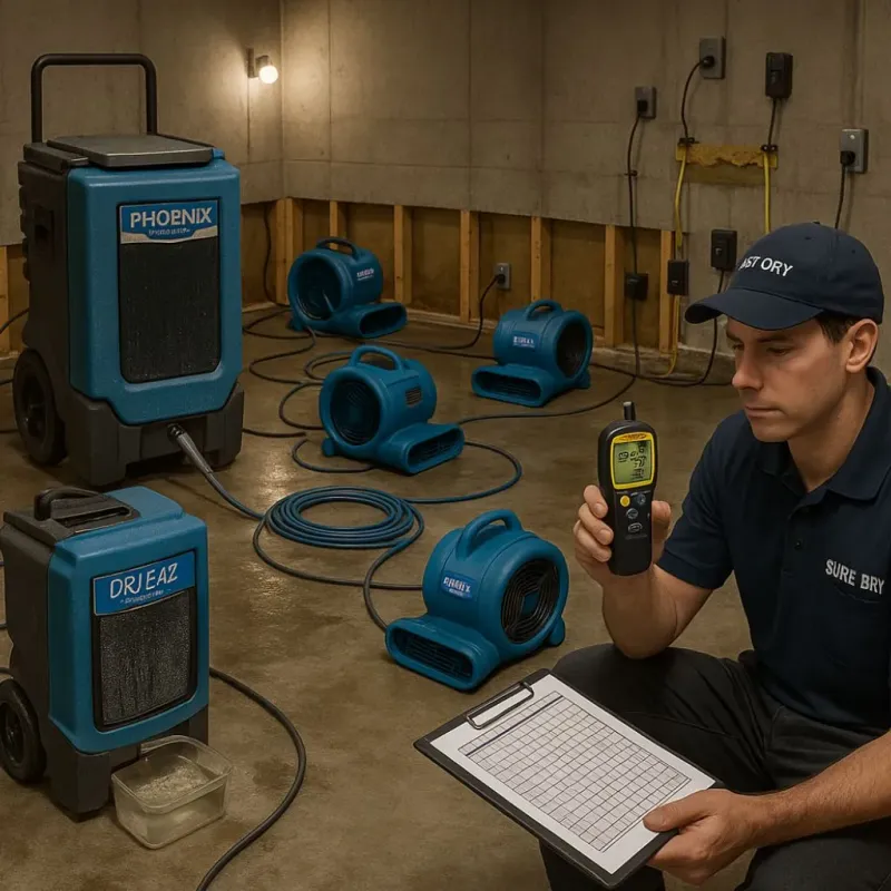 Structural Drying and Dehumidification process in Lee Acres, NM
